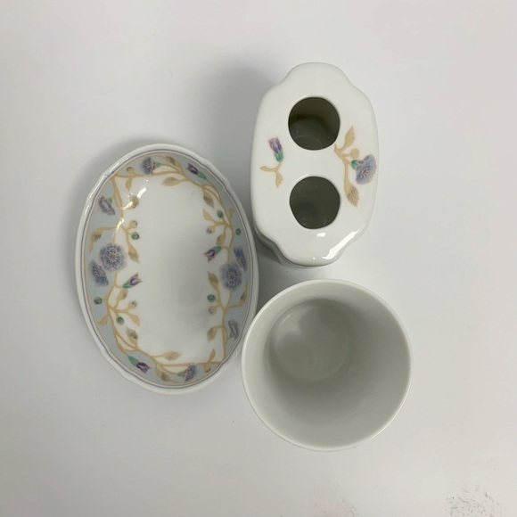 San Francisco Glory Floral Porcelain Toothbrush Holder Trinket Tray/Soap Dish - Picture 7 of 12